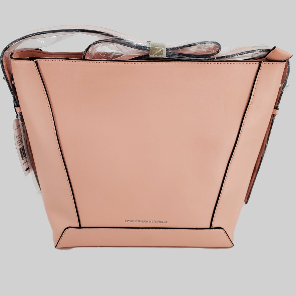 French Connection‎ Olympia Bucket Shoulder Bag Mellow Peach Faux Leather